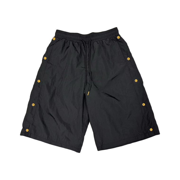 QTFL GOLD NYLON BAGGY SHORTS