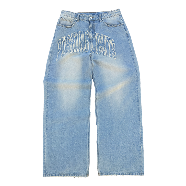 QTFL PU$HING LIMITS  BAGGY DENIM