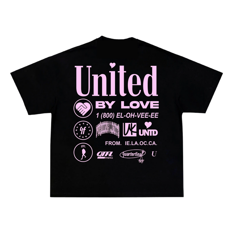 QTFL UNITED BY LOVE TEE (BLK)